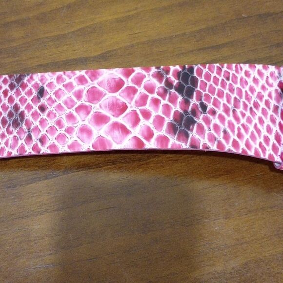 Mariella Burani Pink And Black Leather Snakeskin 3\